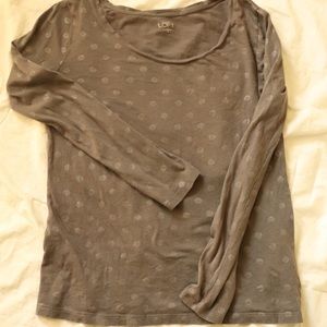 3/$20 LOFT Long Sleeve Polka Dot Top